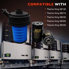 11-9300 Air Filter & 11-9182 Oil Filter &11-9342 Fuel Filter Maintenance Filter Service Kit Compatible with Thermo King SB190, SB210, SB230, SB300, SB330-Replace Part Number 119300, 119342,119182