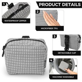 Humerence Golf Club Cleaning Bag Waterproof Golf Ball Cleaner Pouch Portable Accessories Cleaner for Golf Clubs and Balls - Grey