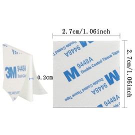 Yigood 100 Pcs Double Sided Foam Tape，Square Sticky Heavy Duty Mounting Tape, Self-Adhesive Strong Waterproof Foam Tape，for Car, Home, Office Decor, 27 x 27 x 2mm