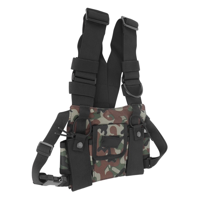 Radio Chest Harness 2 Pockets Oxford Cloth Adjustable Vest Rig