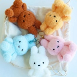 Miffy Creamy Keyring Doll Sitting Bag Ring Goods White Pink Sky Blue Orange Brown / 미피 크리미 키링 인형 sitting 가방고리 굿즈 화이트 핑크 스카이블루 오렌지 브라운