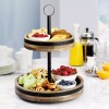 Mikasa, 2-Tier Lazy Susan w Burnished Iron Band Accent +