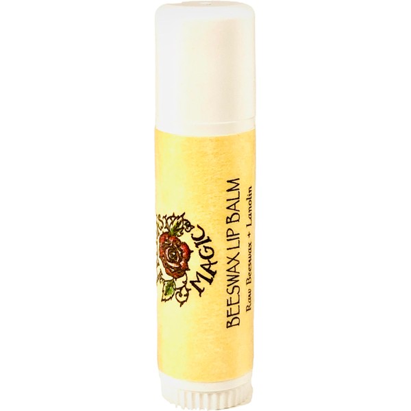 Beeswax Lip Balm, Large .5 oz Tube, Unscented, All Natural