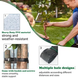 KINGLAKE 2 Pcs 90x3.5 cm Heavy Duty Tree Ties Adjustable Tree Traps for Support Tree Shrub