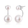 EAMTI Pearl Earrings for Women 925 Sterling Silver Double Freshwater