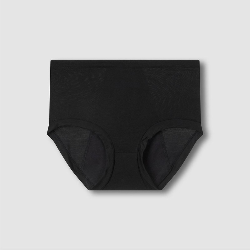 JAJU [JAJU] Women's Modal Sanitary Hip Hugger Panty 3-Pack_Black