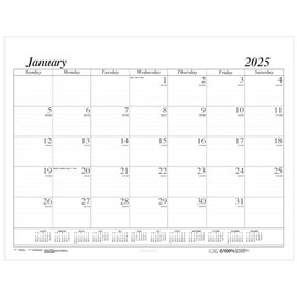 2025 House of Doolittle Economy 17-inch x 22-inch Monthly Desk Pad Calendar Refill, White/Black (126-25)