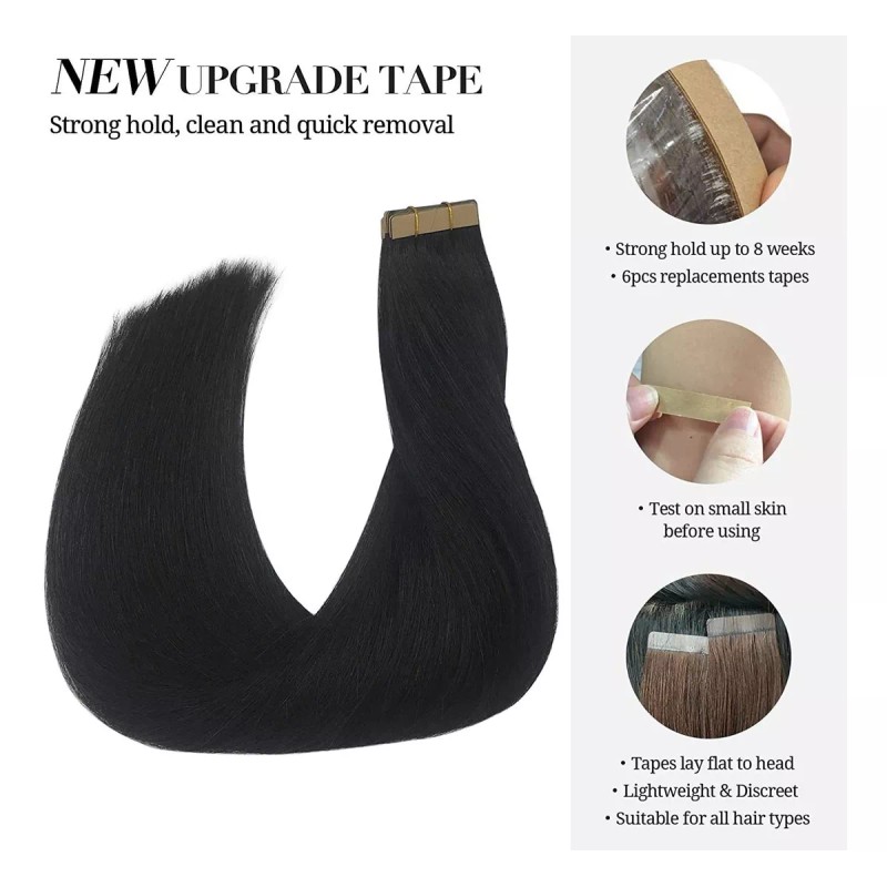 Doores Extensiones Cabello Natural 14in Negro Azabache 50gr