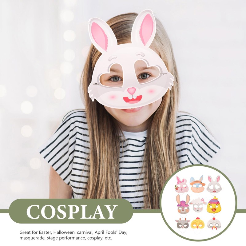 EXCEART Mask, Animals, 9 Pieces, Costume, Cosplay, Cute, Easy to