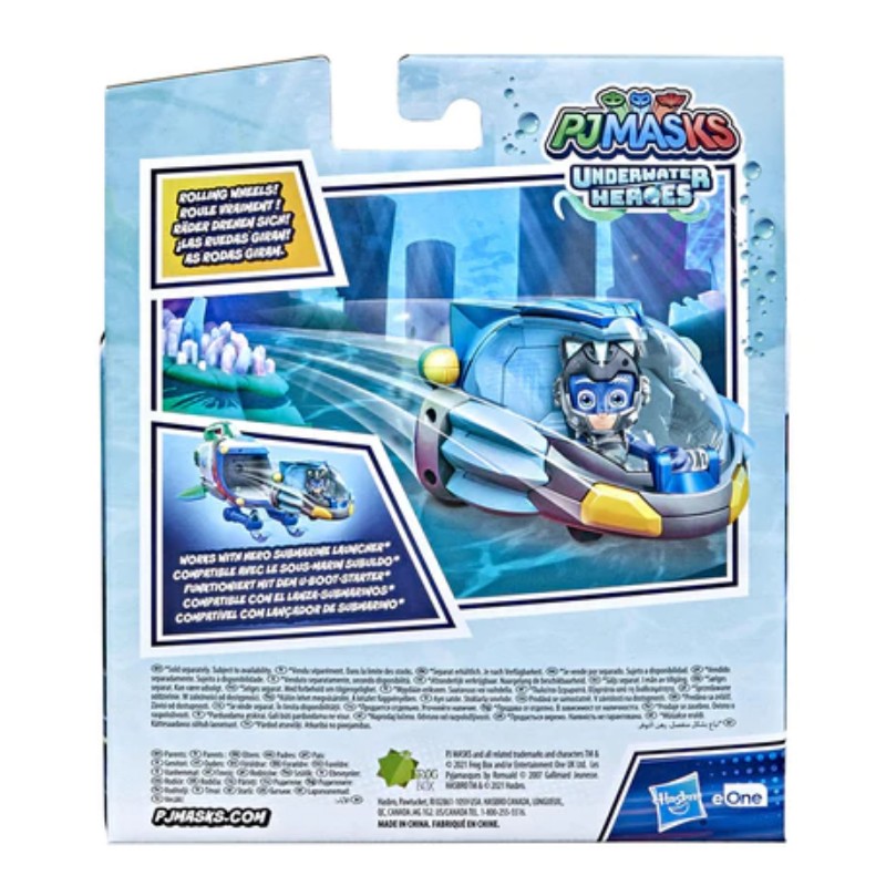 PJ Masks Underwater Heroes Catboy Action Figure and Sub Rover
