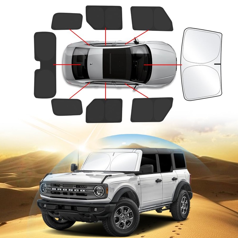 Window Sunshade for 2021 2022 2023 2024 2025 Ford Bronco