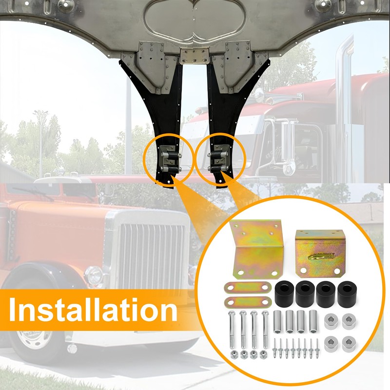 For Peterbilt 379 Lower Roller Bracket Kit Bundle with Rollers