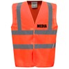 Brook Hi Vis Premium Safety Vest - MEDIA Printed Front
