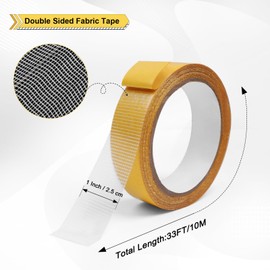 Storystore Double Sided Fabric Tape - 1 Inch x 33FT High Adhesive Strength Mesh Heavy Duty Duct Tape for Floor, Wood, Clothes (4 Rolls)