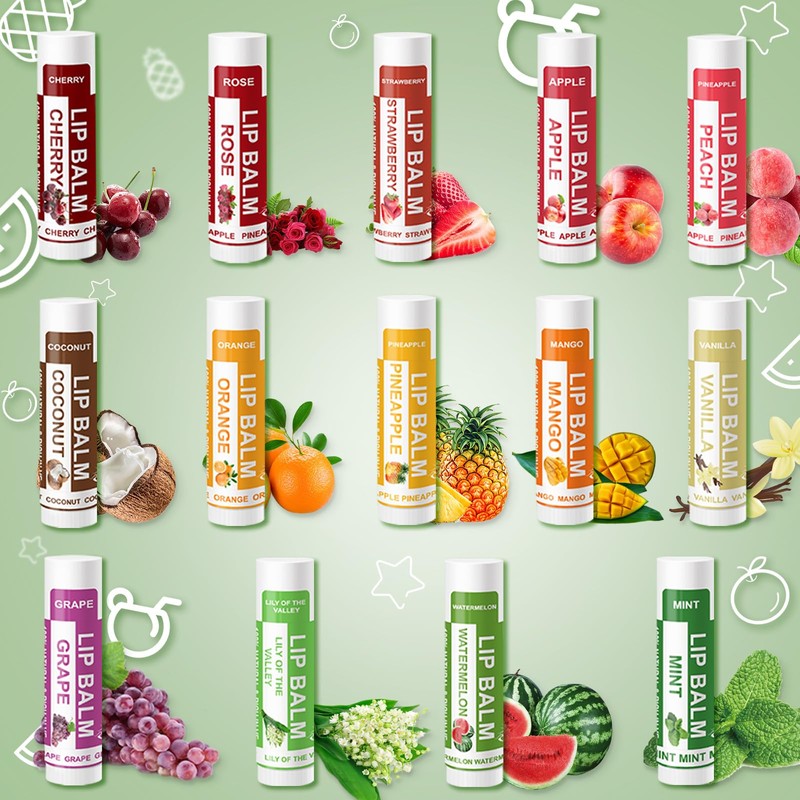 Yopela 14 Pack Lip Balm Bulk with Vitamin E and