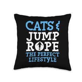 Cats & Jump Rope The Perfect Lifestyle Jump Rope Skipping Throw Pillow