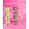 Expert Slant Tip Tweezers with Leather Case, GlamTweeler Sharp &