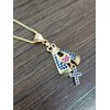 Tudo Jóias 18k Gold Plated Virgin Mary Pendant Cubic Zircon