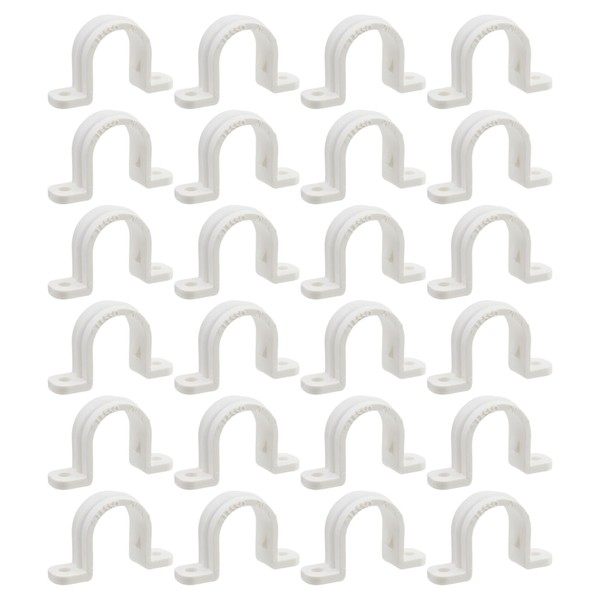 Semetall Conduit Strap Clamps 1/2-Inch (22mm) - 30-Pack Plastic Two-Hole