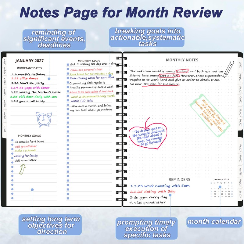 Monthly Planner 2026-2027 (7.6'' x 9.6''), from Jul 2026-Dec 2027,