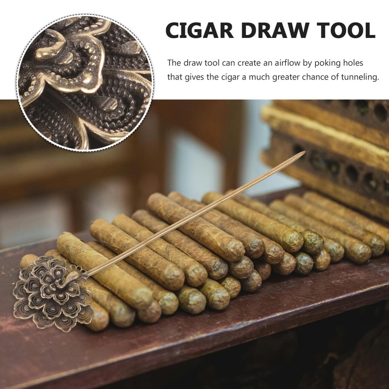 KOMBIUDA Peacock Design Copper Cigar Draw Enhancer Tool Durable Cigar