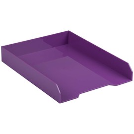 JAM PAPER Stackable Paper Trays - Purple - Desktop Document, Letter, & File Organizer Tray - Sold Individually