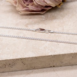 Tuscany Silver Women's Sterling Silver 1 mm Spiga Chain Necklace of Length 51 cm/20 Inch