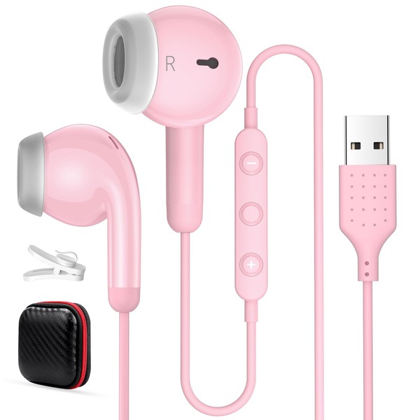 AIAUXA USB Headset for PC Laptop, Wired USB Headphones with