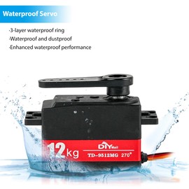 12KG Digital Servo Low Profile TD-9512MG semi-Metal 4.8v-7.4v Steering Gear 180 Degree for RC Car 1:8 1:10 RC Vehicles On-Road Touring Drift Car Model