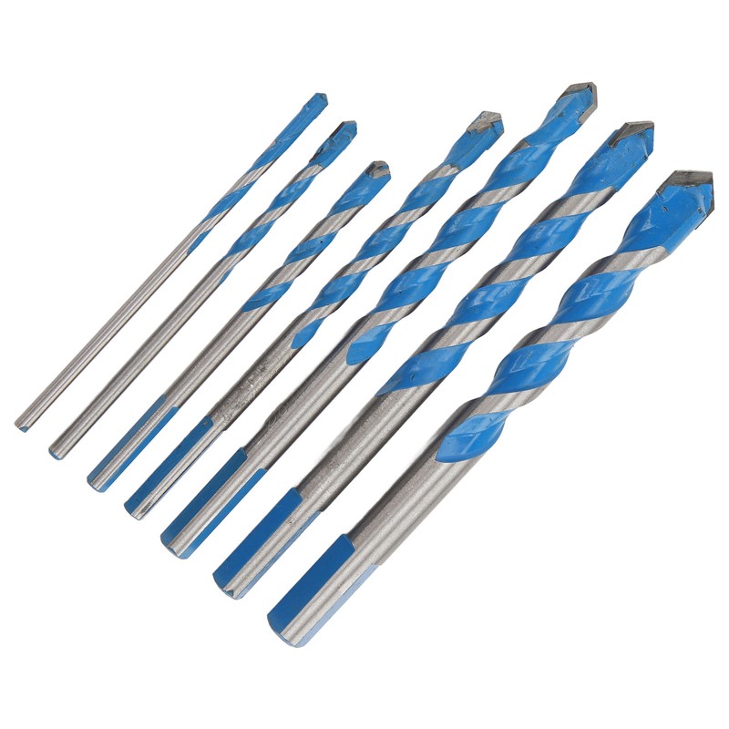 7PCS Carbide Drill Bits Straight Shank Spiral Drilling Bit Set