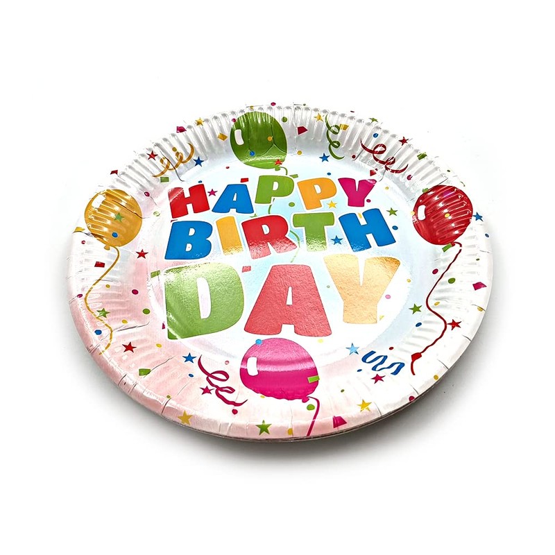 schone Birthday Party Paper Plates – Pack of 8 –