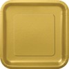 Unique 33243EU Eco-Friendly Square Paper Plates-23 cm-Gold Colour-14 Count (Pack