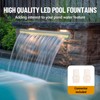 Towallmark 23.6"*4.7"*3.2" Stainless Steel Pool Waterfall, LED Lighted Fountain, Rectangular