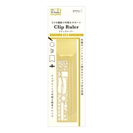 Midori 42292006 Ruler, Clip Ruler, Decorative Ruled Pattern A
