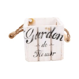 TYTUOO Wooden Flowerpot Gardening Fleshy Wooden Flowerpot Tabletop Potted Creative Ornaments Glass Flower Pot (WH2, One Size)