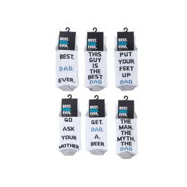 Fathers Day Gift Set Dad 4x6 Photo Frame, Bottle Opener, Socks & Grooming Kit with Gift Bag (Sock Style Man Myth/Put Feet Up)