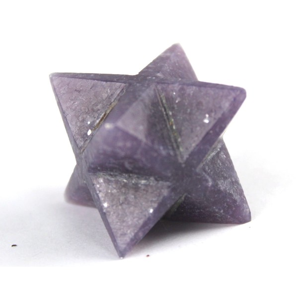 Jet Energized Lepidolite Star Merkaba 1 inch Jet International Crystal Therapy 40 Page Booklet Chakra Balancing Treatment Image is JUST A Reference