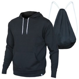 Quikflip 2-in-1 Reversible Backpack Hoodie (As Seen on SHARK TANK) Unisex Pullover Hero Hoodie Lite - Black
