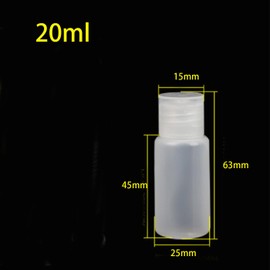 FsGrg 20ml Travel Bottles Set of 5 Plastic Translucent Clear Cap for Cosmetics, Shampoo, Cream, Travel Business Trip, Travel