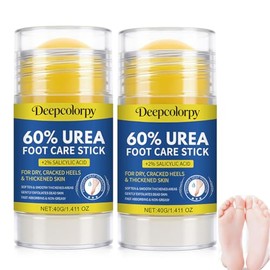 Paquete de 2 crema para pies de urea, 60 por ciento para pies de máxima fuerza. Crema hidratante de ácido salicílico para talones secos agrietados, pi