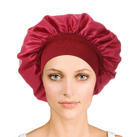 iLamvie Silk Bonnet,Satin Bonnet,Hair Bonnet For Sleeping,Bonnet,Soft And Comfortable Silk Sleep Cap(red)