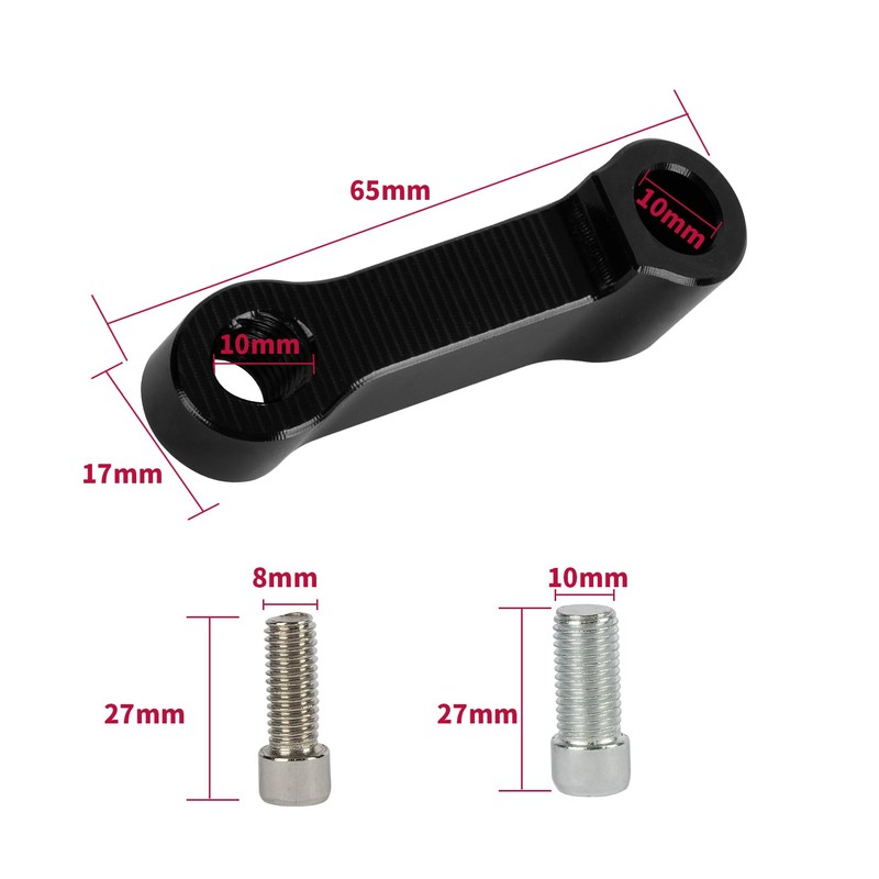 M10 Motorcycle Mirror Extenders, 2 Right Hand Threads, PSLER Motorcycle