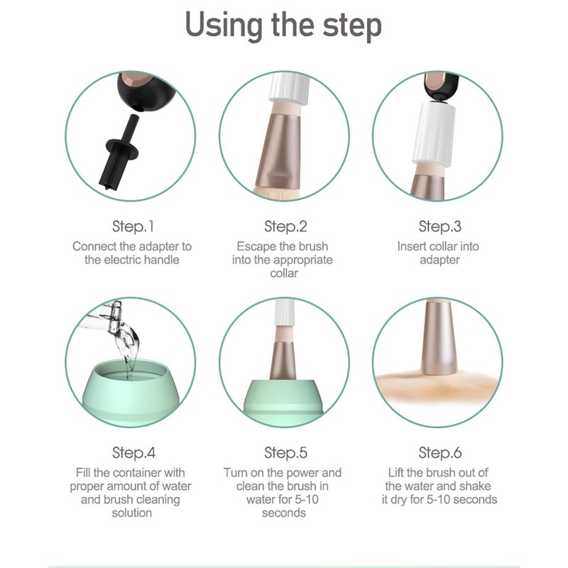 Cosmetic Brush Electric Cleaner Automatic Fast Cleaning Drying Effective Portable