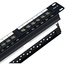 Cat6 Patch Panel 24 Port 1U, Keystone Patch Panel 19" Rackmount or Wallmount 10G Support for Cat6, Cat5e, Cat5 Cabling by Tedgetal