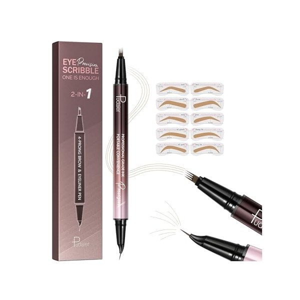Dual-Ended Eyebrow Pencil and Eyeliner, 2-in-1 Eyebrow Pencils for Women