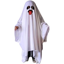 Harsever Dracula Ghost Cosplay, Halloween Costume, Ghost, Masquerade, Cosplay, Cloak, Dress, Disguise, Ghost, Cute, Kids, Parents, Adults (Smile, L)