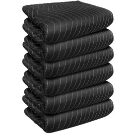 JourneyO 6 Padded Moving & Packing Blankets Heavy Duty - 80" x 72" Moving Blankets - Shipping Furniture Pads for Moving and Storage
