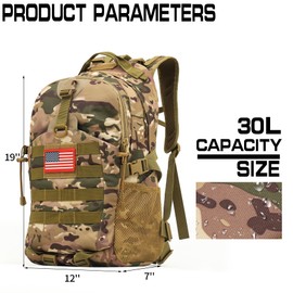 Yuanhees Camo Backpack for boys, Teen Boys Backpacks for School, Camo Bookbag for kid,Small Tactica Backpack for outdoor 30L