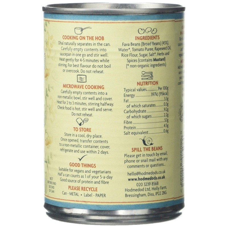 Hodmedod's Great British Beans Vaal Dhal Can 400 g