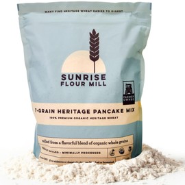 Sunrise Flour Mill USDA Organic 7-Grain Heritage Pancake Mix | Enjoy Fluffy & Tasty Waffles | Easier to Digest with Less Bloating | Zero Additives (5 lbs)